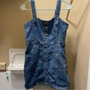 H&M Divided Denim Button Up Dress w Adjustable Straps | 6